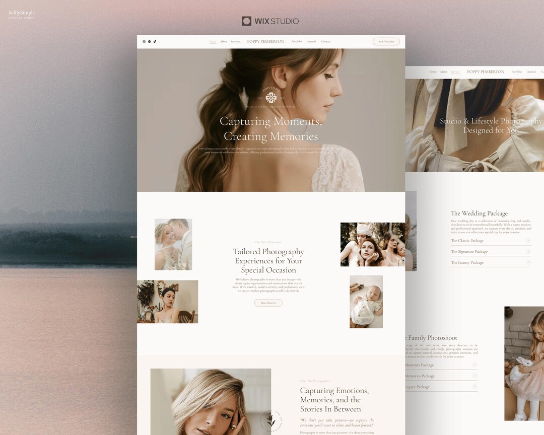 Poppy - Photographer Website Template, Minimalist Wix Studio Design ...