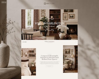 Willow - Wix Website Vorlage für Interior Design Studio, modernes minimalistisches Wix Website Studio, Innenarchitekt Portfolio Website