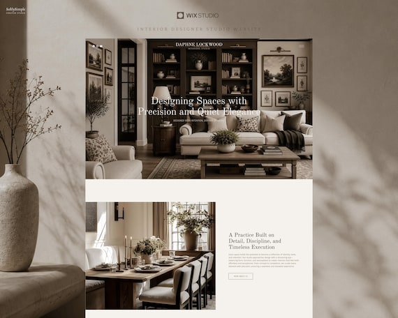 Daphne - Interior Design Wix Studio Website, Modern Editorial Template for Luxury Designers, Interior Designer & Architecture Portfolio