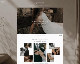 Rosalie - Minimalist Photographer Website Template, Wix Studio Responsive Website, Romantic Wedding Photographer, Wix Website Template