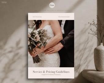 Rose - Plantilla de libro electrónico sobre servicios y precios para fotógrafos, folleto personalizable en Canva, catálogo de fotógrafos
