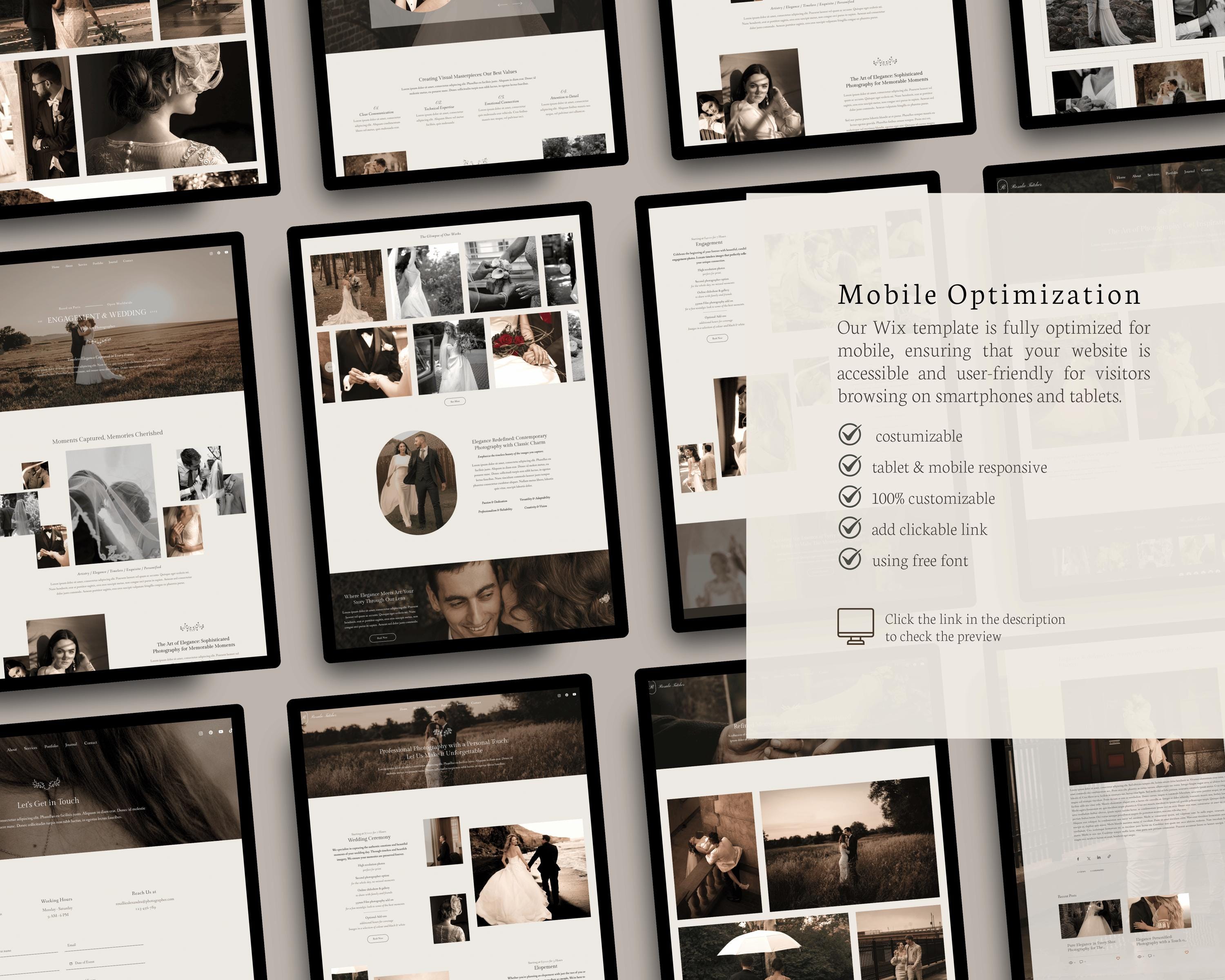 Rosalie - Wix Website Template for Photographer Videographer ...