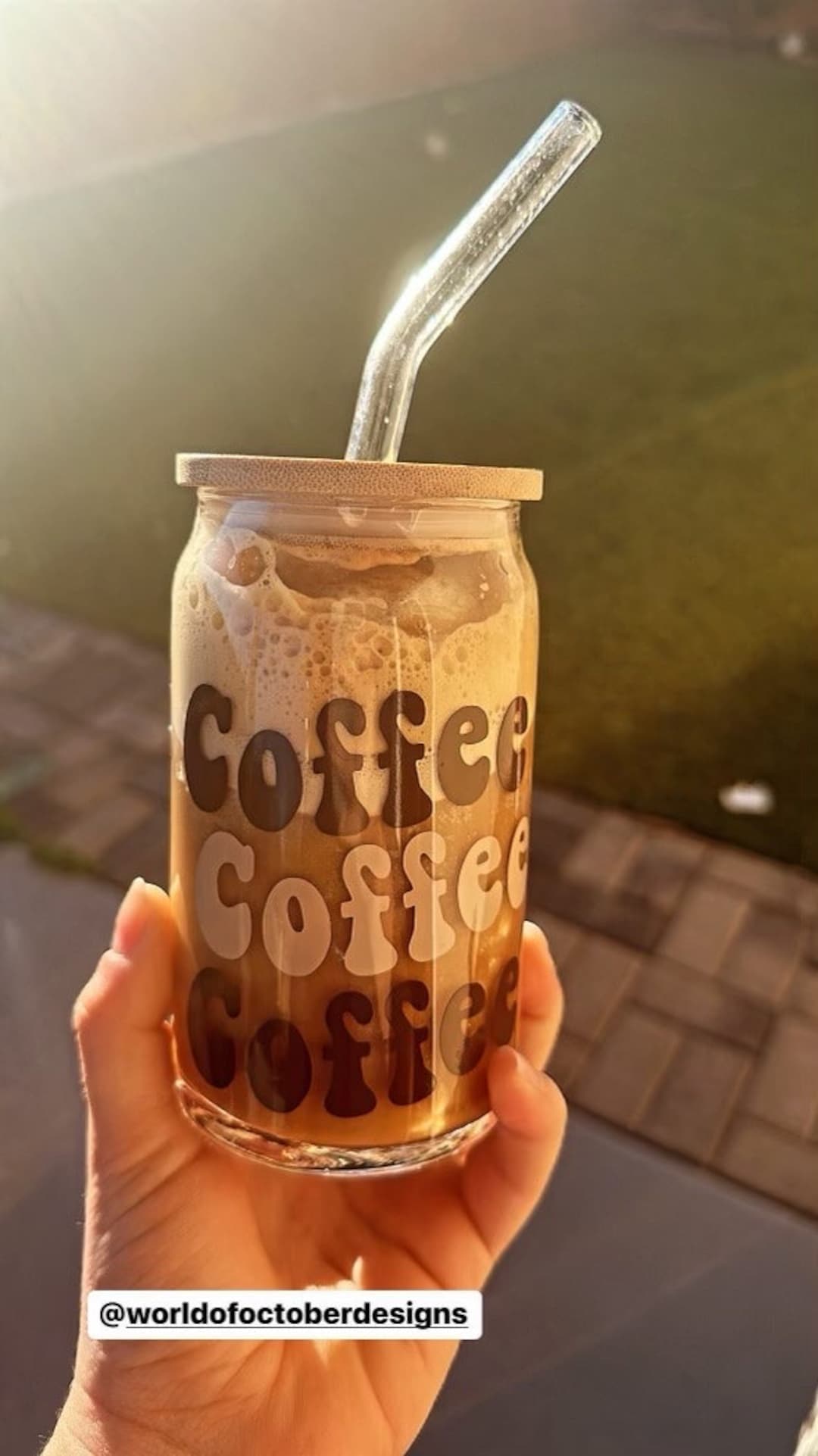 Retro Coffee Glass Cup Coffee Lovers Glass Can Cup Coffee Obsessed