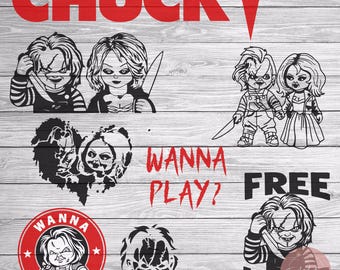 Chucky SVG / La novia de Chucky SVG / Quiero jugar SVG / Juego de niños svg / Halloween svg / Disfraz de Halloween svg / Disfraz de pareja svg / Chuckie