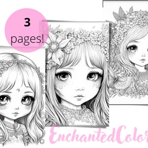 Gothic Chibi Girls Coloring Book 130 Page Cute Manga Anime Fantasy Coloring  Pages for Children & Adults, Instant Download, Printable PDF 