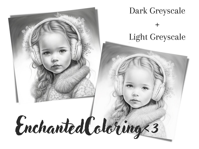 Winter Baby Girl With Earmuffs Coloring Page Printable Etsy