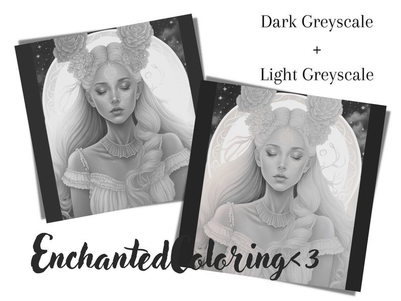Moon Goddess Coloring Page Printable Adult Coloring Pages - Etsy France