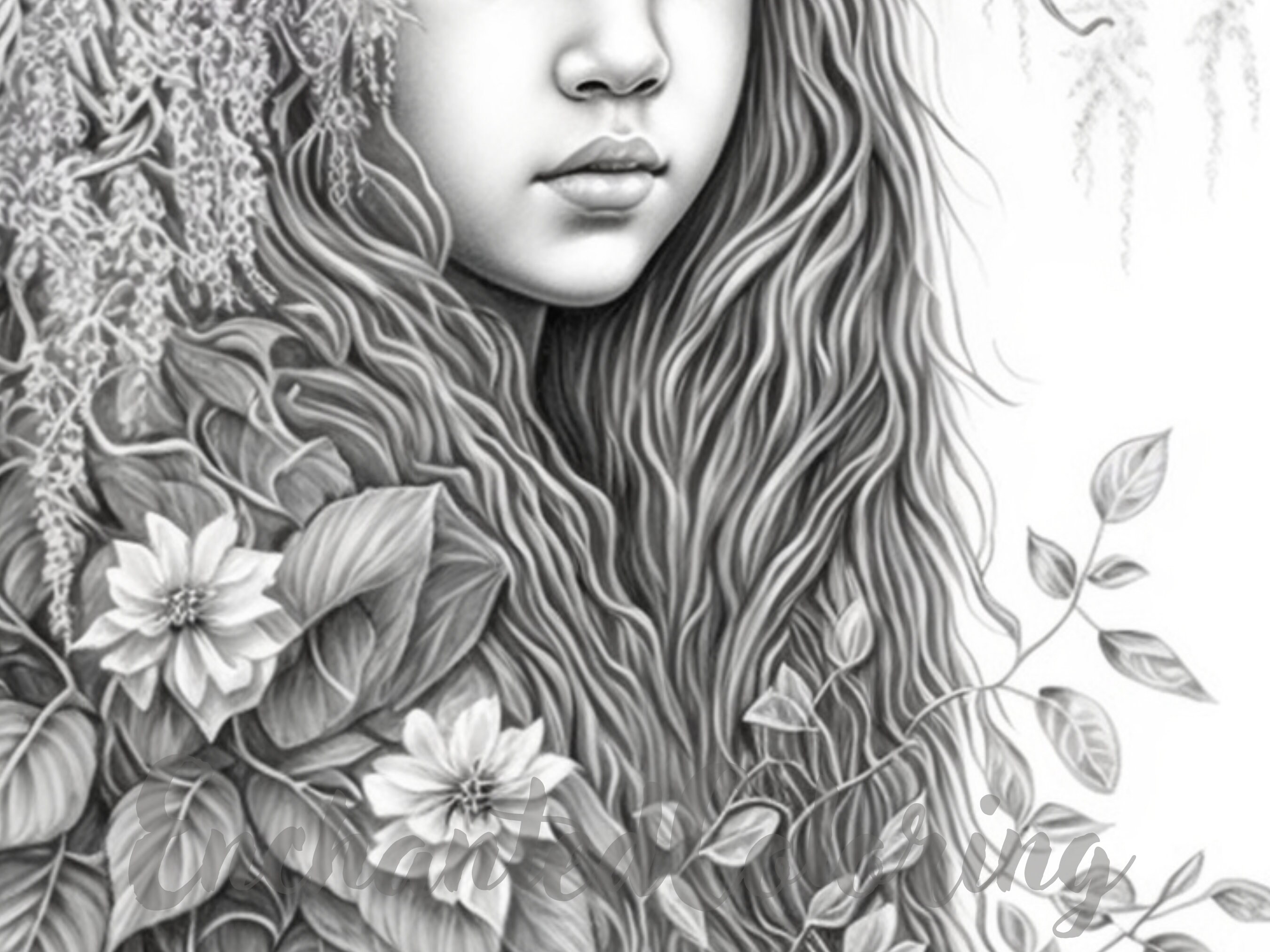 Wisteria Girl Coloring Page Printable Adult Coloring Pages - Etsy UK