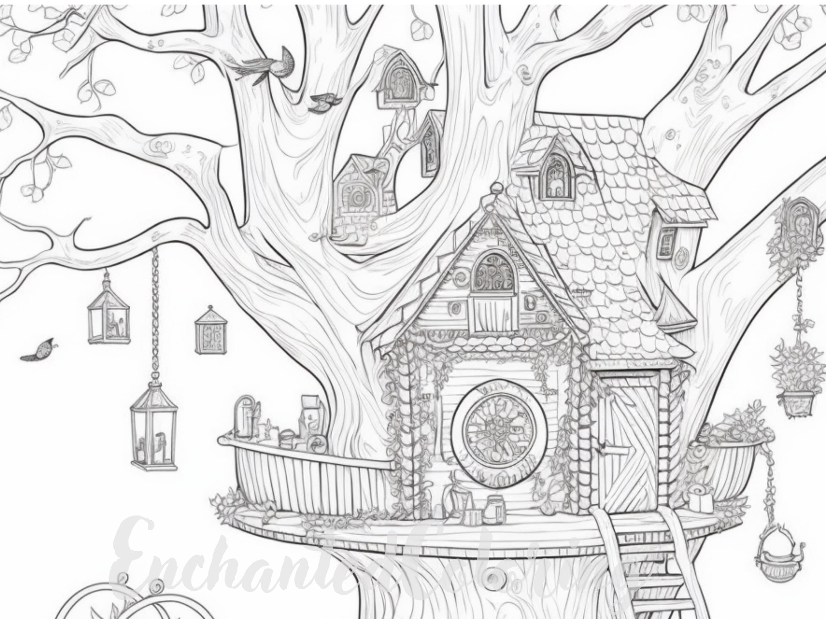 Image Result For Fairy Tree House Coloring Pages Hous - vrogue.co