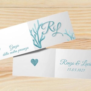 Carte de vœux de mariage marine - Modèle Canva personnalisable