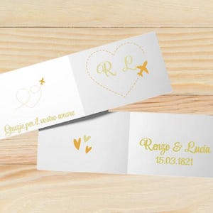 Modèle Canva pour une carte de vœux de mariage sur le thème du voyage - Carte personnalisable