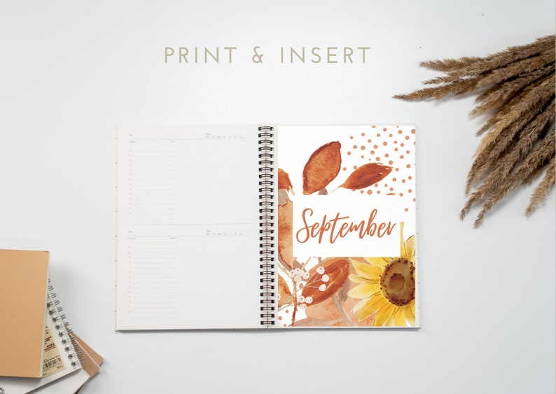 Printable Monthly Planner Covers. Watercolor Monthly Cover - Etsy