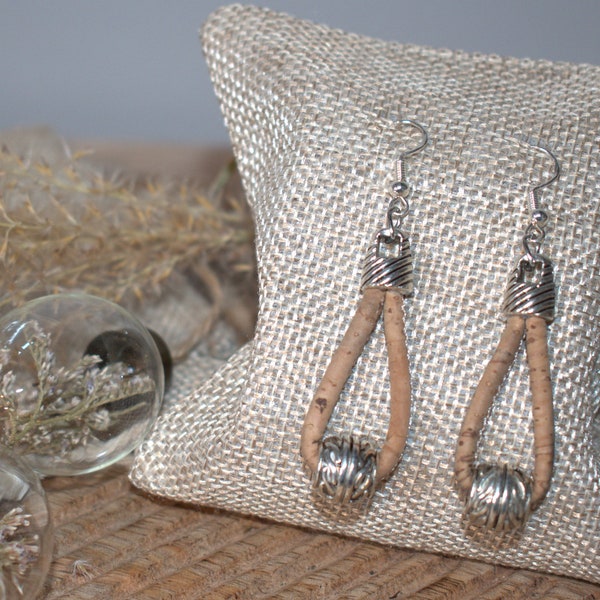 Unique, stylish, handmade cork earrings.