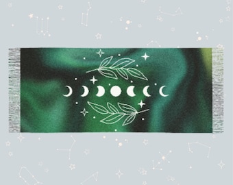 foulard en pashmina phase de lune céleste teinte verte