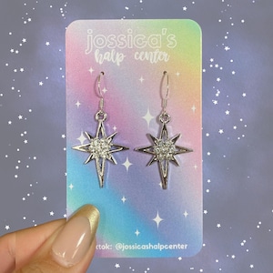 north star dangle earrings