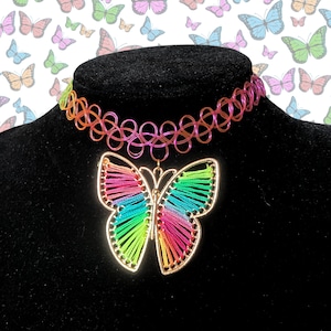 rainbow butterfly choker