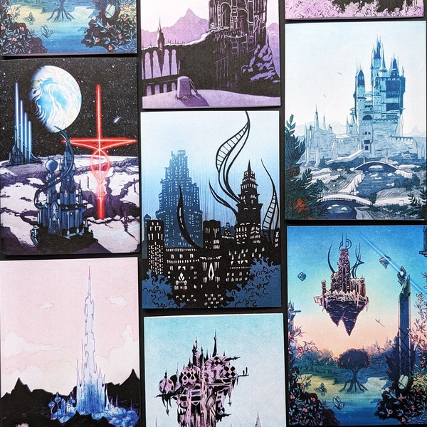 Final Fantasy XIV Blank Greeting Cards - Amaurot, Crystarium, Elpis, Ishgard, Limsa Lominsa