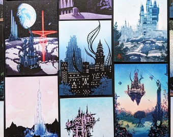 Final Fantasy XIV Blank Greeting Cards - Amaurot, Crystarium, Elpis, Ishgard, Limsa Lominsa