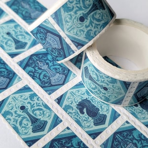Schaakstukken stempel Washi Tape - blauwe decoratieve tape stickers voor tijdschriften, scrapbooking briefpapier