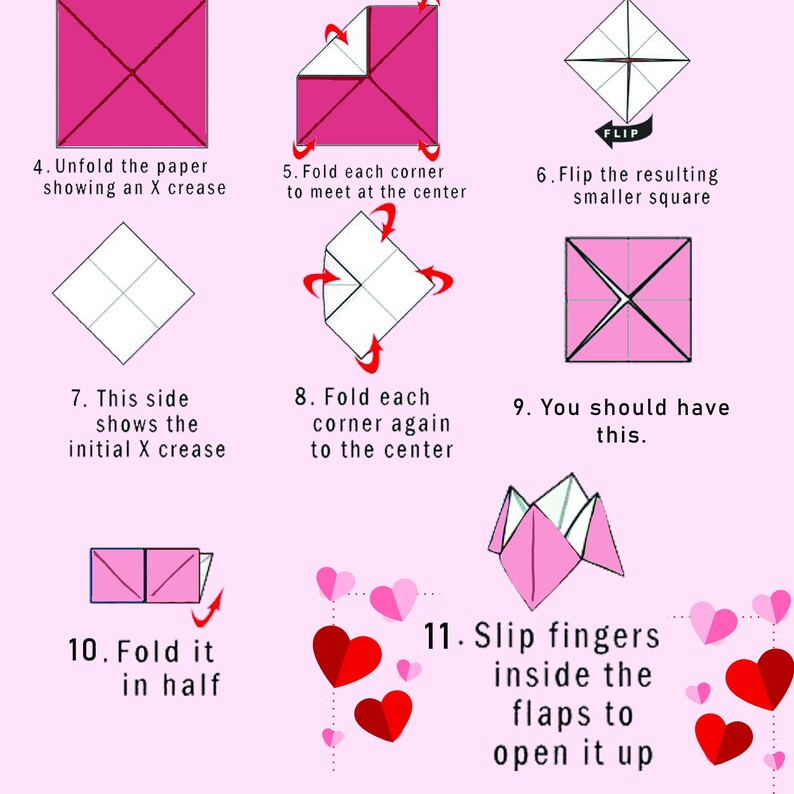 Origami Valentine's Day Printable Origami Decoration Valentine Digital