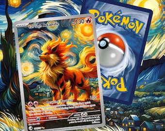 Custom Pokemon Card Arcanine Portrait Van Gogh