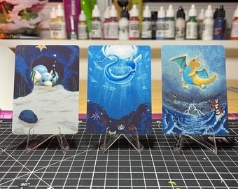 Handbemalte Pokemon Karten Dratini, Dragonair & Dragonite Set Print