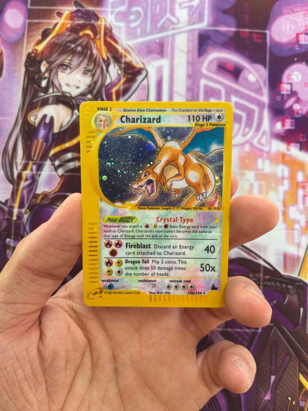 Custom Card Crystal Charizard E Series Skyridge Etsy