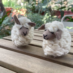 Felt Sheep Toy, Felted White Sheep, Felt Farm Animal, Animal Lover Gift, Cute Home Decor, Quirky Gifting, Handmade image 1