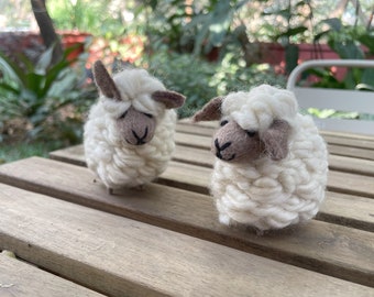 Felt Sheep Toy, Felted White Sheep, Felt Farm Animal, Animal Lover Gift, Cute Home Decor, Quirky Gifting, Handmade