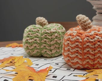 Patrón de Trío de Calabazas de Crochet: Decoración Fácil de Otoño (Patrón PDF)