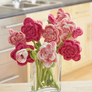 Rose Häkelanleitung - Häkelanleitung für Hochzeitssträuße und Home Deko - Häkelblumen Muster - PDF Muster-Instant download