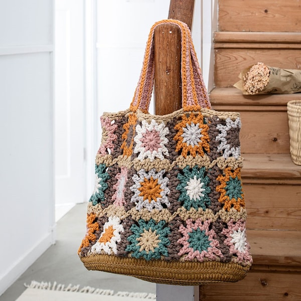 Shopping bag ibiza vibes-bag pattern-shopping bag-pattern-crochet-instant download