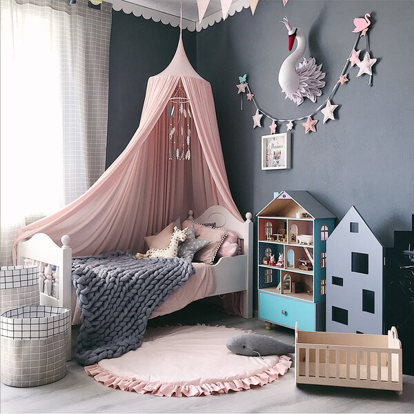 Pink Bed Canopy Etsy