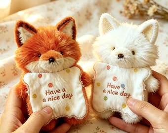 Kawaii Toast Plushie | Cute Fox & Puppy Bread Doll | Pocket Pet Desk Buddy | Anxiety Relief Comfort Toy | Healing Stuffed Animal Gift