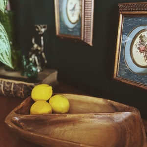 Vintage MonkeyPod Tray: Mid Century Two Compartment Dish