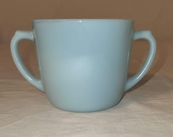 Vintage Fire King Delphite suikerpot - ovengerei