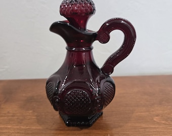 Avon 1876 Cape Cod Kollektion Rubinrote Glas Menage