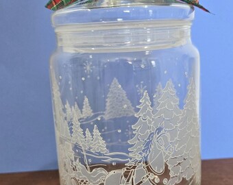 1993 Avon Präsidenten Club Weihnachten durch die Wald-Bonbonglas Sammlerstück