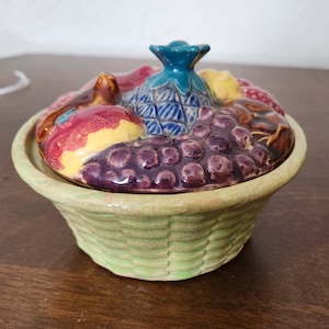 Fruit Basket covered dish - made in Japan