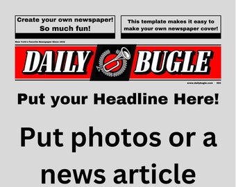 Custom Spider man Daily Bugle Newspaper Template Etsy