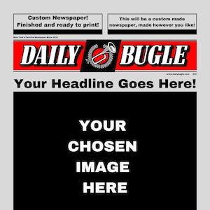 Daily Bugle Custom Made Newspaper Finished and Ready to Print Etsy