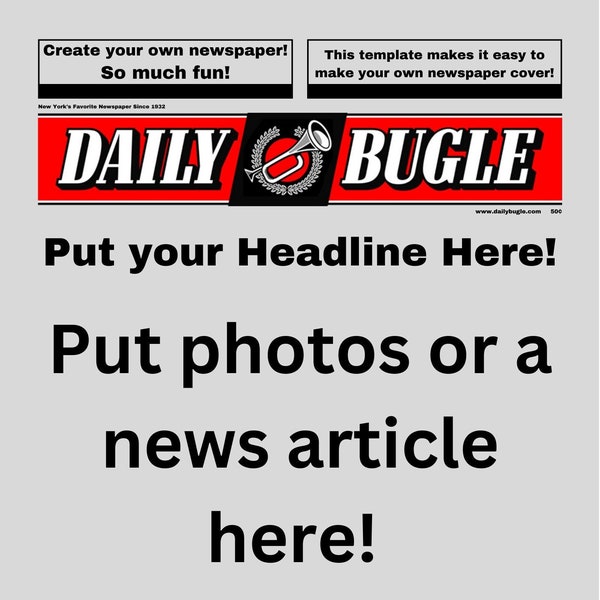 Custom Spider-Man Daily Bugle Newspaper Template - Version 2