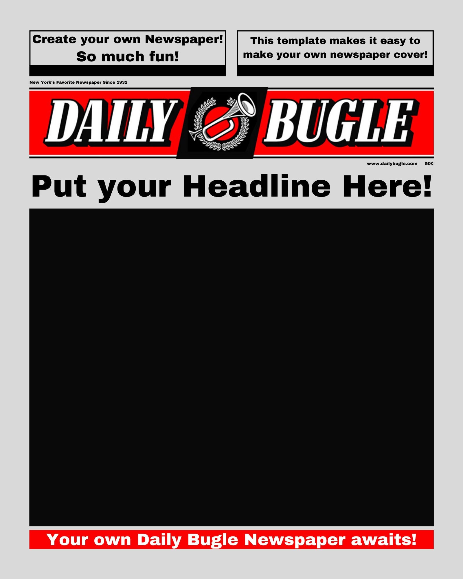 Custom Spiderman Daily Bugle Newspaper Template Etsy Custom Spiderman Daily Bugle Newspaper Template Etsy