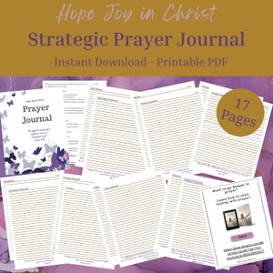 Prayer Journal | Printable Prayer Journal | Digital Download | Bible Prayer Journal | Daily Prayer Planner | Scripture Journal | Prayer PDF