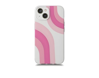 Étuis flexibles Preppy Pink Lines pour iPhone 14, 13, 12, 11, X, 8, 7 et plus