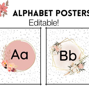 Floral Alphabet Posters for the Classroom | Floral Classroom Decor | Alphabet Display | Elementary Classroom | A-Z Posters