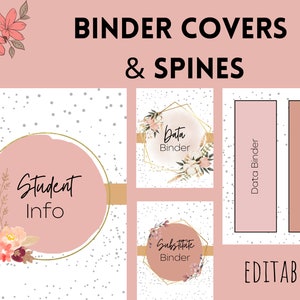 EDITABLE Floral Binder Covers & Spines | Printable Binder Covers | Elementary School | Teacher | Back To School | Binder Template