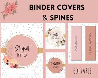 EDITABLE Floral Binder Covers & Spines | Printable Binder Covers | Elementary School | Teacher | Back To School | Binder Template