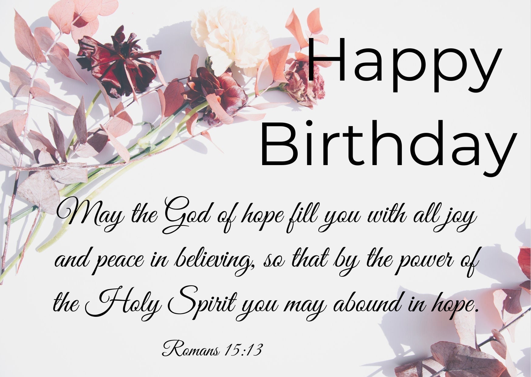 Printable Christian Birthday Verses Christian Birthday Cards - Etsy