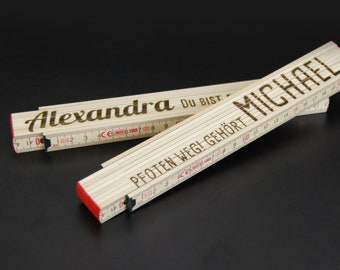 Personalized ruler | 2 m long | Beech wood | high quality | Made in Europe | Meter stick | Laser engraved